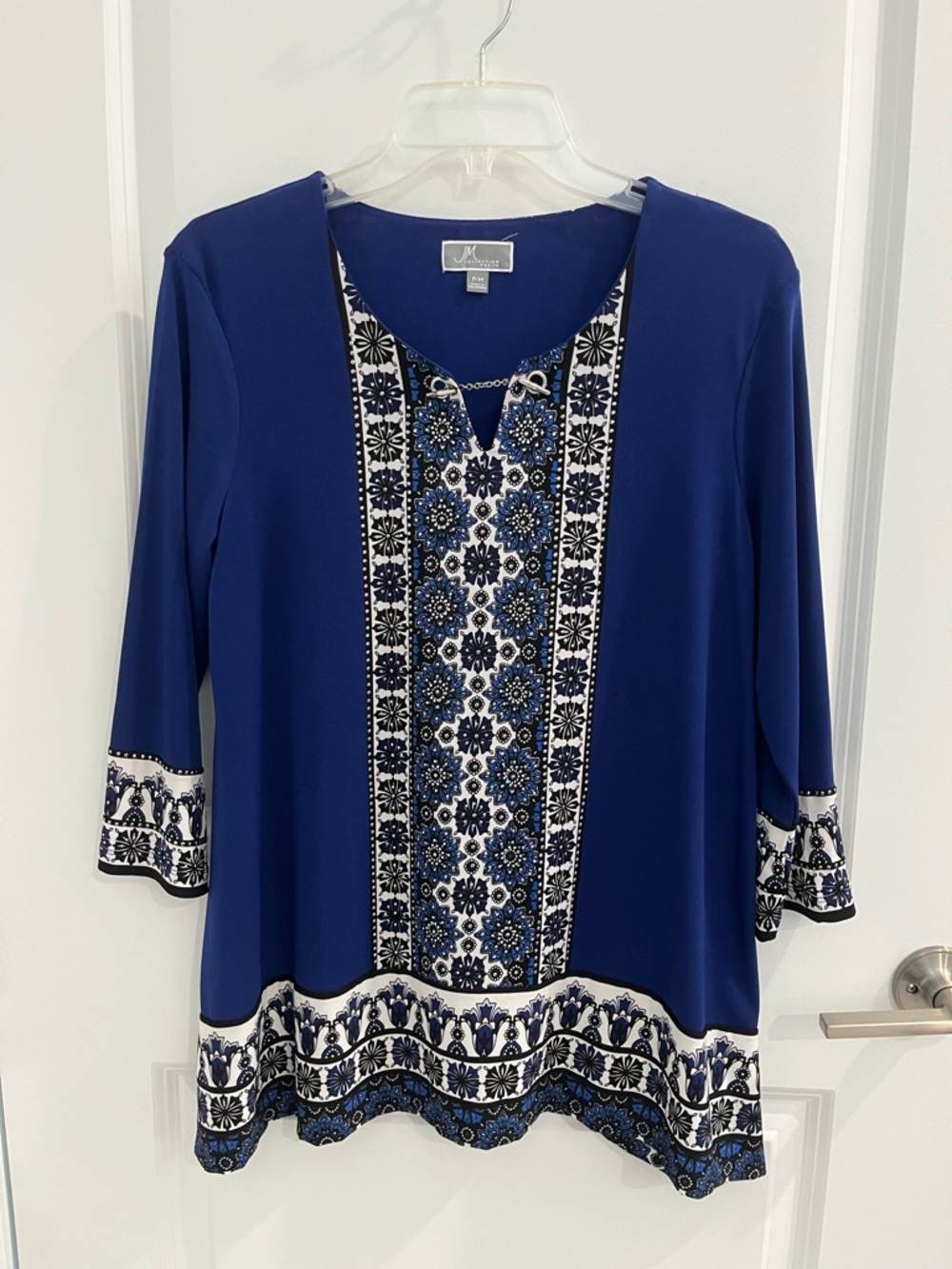 JM Collection Royal Blue studded Panel Tunic